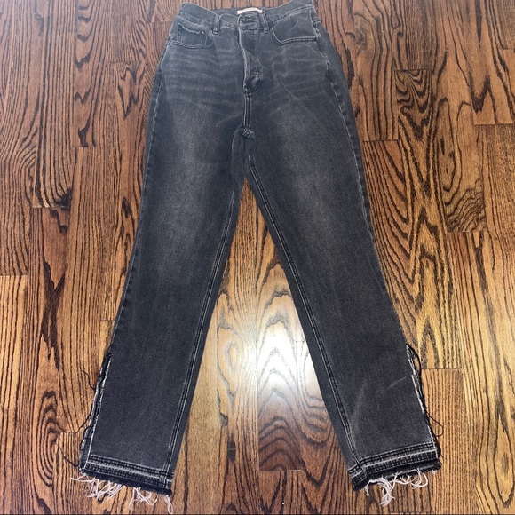 Pacsun Washed Out Black Dad Jeans with Ankle Detail - Picture 4 of 5